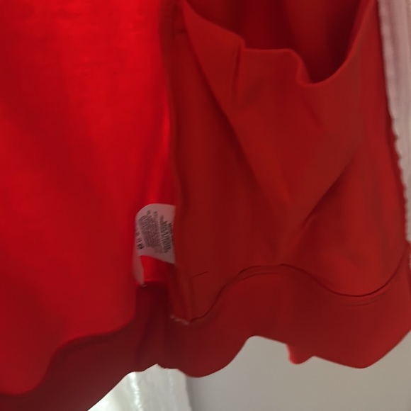 Nike Women’s Cropped Warmup/Track Jacket- Deep Orange White/black/yellow stripe - Picture 7 of 9